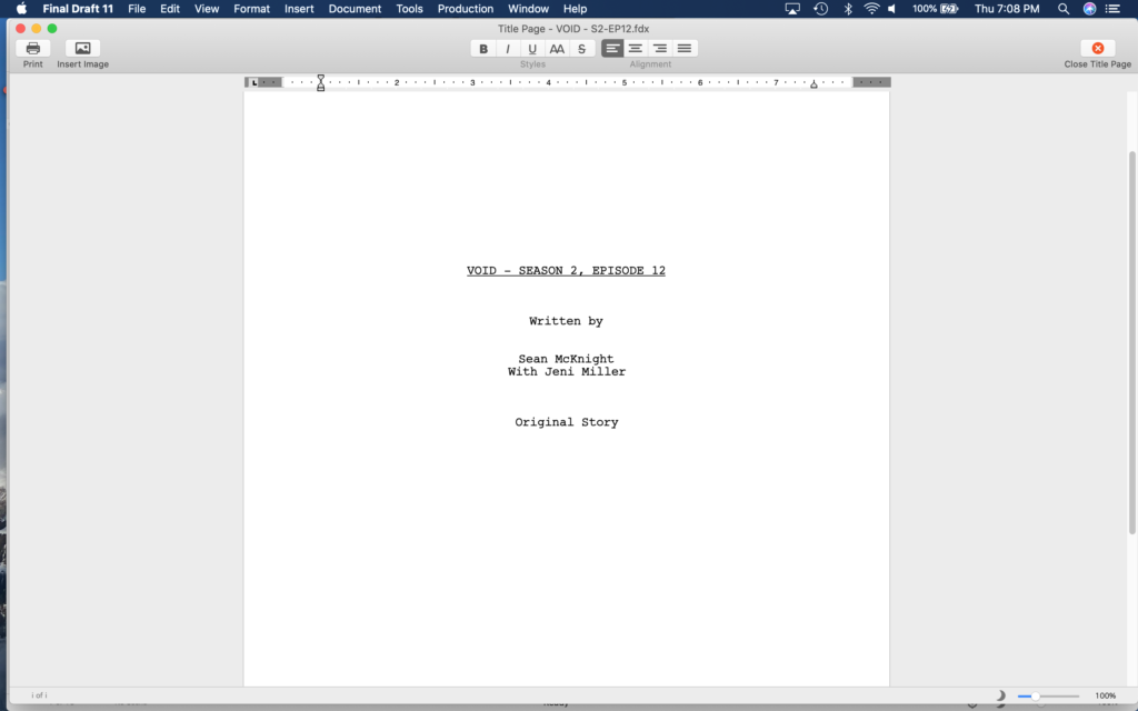 script 12 title page screenshot